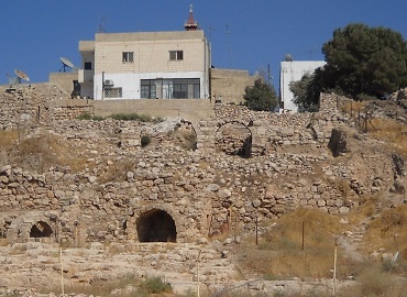 View of the exposed ruins at Tall Madaba 