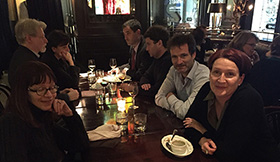 Conference participants out for a meal together at a restaurant