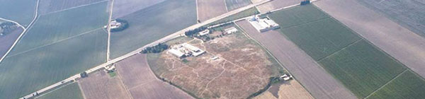 An aerial shot of a field