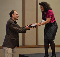 Professor Harrison receives his award